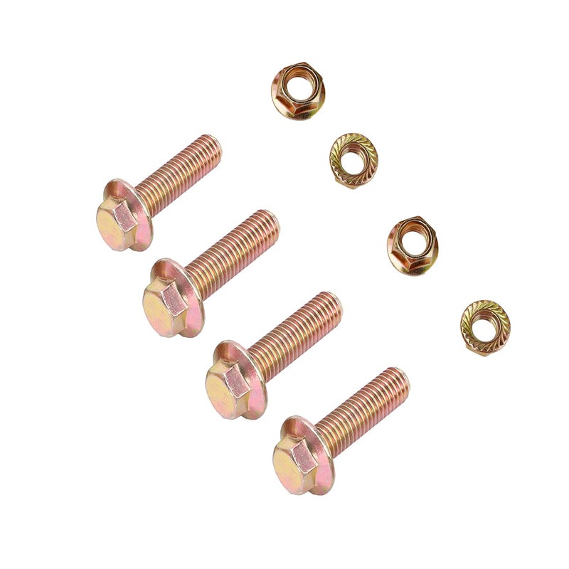 RWRAPS 4 Set M8-1.25x40mm Flanged Head Bolt and nut,Exhaust Manifold Bolt Replacement for Exhaust Hardware Kit - Image 1